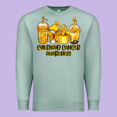 Childhood Cancer Awareness Coffee Premium Sweatshirt Designed By Jasminsmagicworld