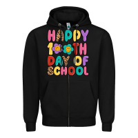 Black happy 100 th day of school Zipper Hoodie - MaliasSmallBusiness