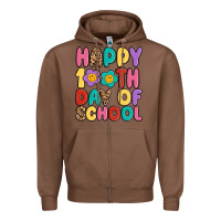 Chestnut happy 100 th day of school Zipper Hoodie - MaliasSmallBusiness