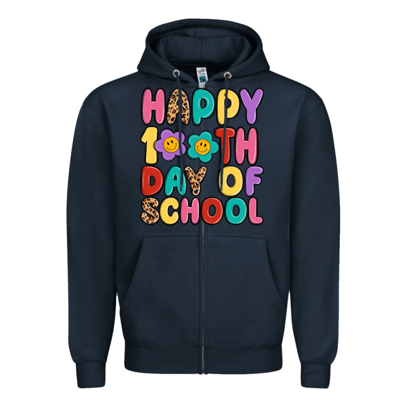 Happy 100 Th Day Of School Zipper Hoodie by MaliasSmallBusiness | Teevron