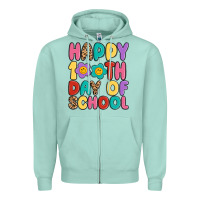 Seafoam happy 100 th day of school Zipper Hoodie - MaliasSmallBusiness