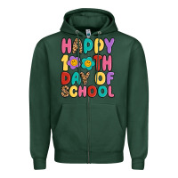 Sports Green happy 100 th day of school Zipper Hoodie - MaliasSmallBusiness