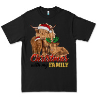 Black christmas with my family highland cow cattle and calves Premium Tee - RanaPortraitStore