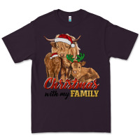 Plum christmas with my family highland cow cattle and calves Premium Tee - RanaPortraitStore