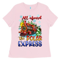 Bubblegum Pink all aboard the polar express Ladies Tee - Zillion Design Studio