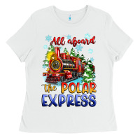 White all aboard the polar express Ladies Tee - Zillion Design Studio