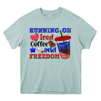 Arona running on iced coffe and freedom Heavy Core Tee - texasbilliewilder