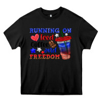 Running On Iced Coffe And Freedom Heavy Core Tee | Teevron