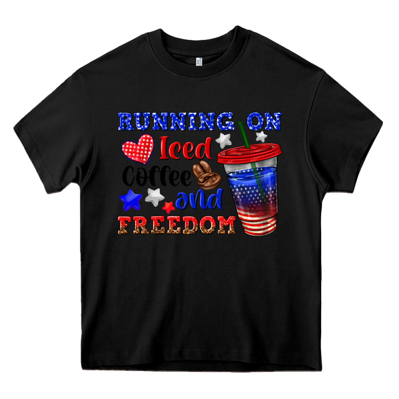 Running On Iced Coffe And Freedom Heavy Core Tee by texasbilliewilder | Teevron