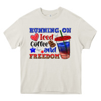 Cream running on iced coffe and freedom Heavy Core Tee - texasbilliewilder