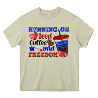 Mossy running on iced coffe and freedom Heavy Core Tee - texasbilliewilder
