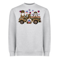 Heather Grey camouflage gnomes american flag star truck Heavyweight Sweatshirt - Artiststas