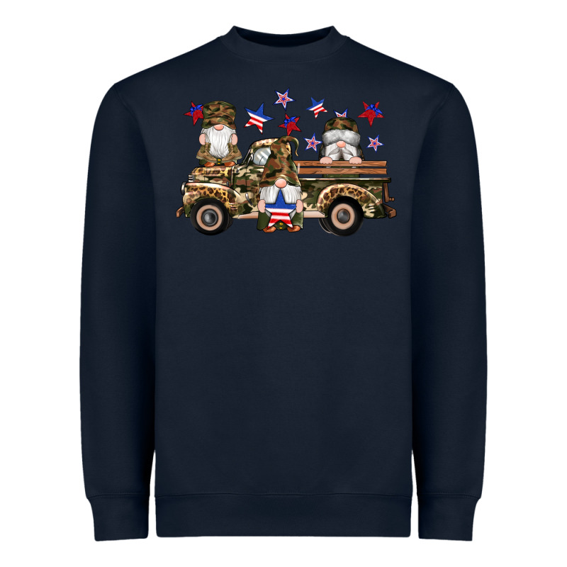 Camouflage Gnomes American Flag Star Truck Heavyweight Sweatshirt by Artiststas | Teevron