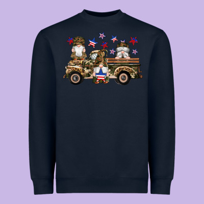 Camouflage Gnomes American Flag Star Truck Heavyweight Sweatshirt Designed By Artiststas
