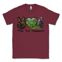 Burgundy Peace Love Chimpanzee Classic Tee - LillyAllenDesigns