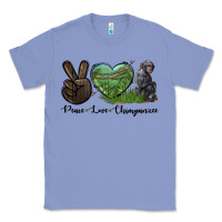 Colony Blue Peace Love Chimpanzee Classic Tee - LillyAllenDesigns