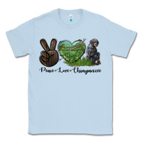 Dusty Blue Peace Love Chimpanzee Classic Tee - LillyAllenDesigns