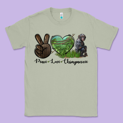 Peace Love Chimpanzee Classic Tee Designed By Lillyallendesigns