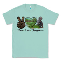 Seafoam Peace Love Chimpanzee Classic Tee - LillyAllenDesigns