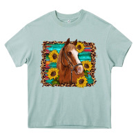 Arona horse sunflowers turquoise wooden serape leopard Heavy Core Tee - Artiststas