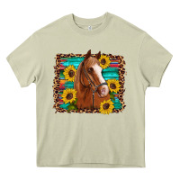 Mossy horse sunflowers turquoise wooden serape leopard Heavy Core Tee - Artiststas