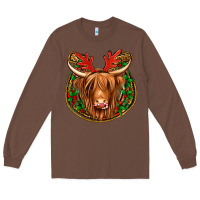 Chestnut christmas highland cow mistletoe Christmas Long Sleeve Tee - Jasminsmagicworld