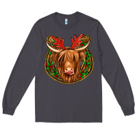 Smoke christmas highland cow mistletoe Christmas Long Sleeve Tee - Jasminsmagicworld