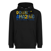 Black down right amazing down syndrome awareness Heavyweight Hoodie - Artiststas