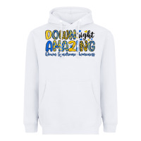 White down right amazing down syndrome awareness Heavyweight Hoodie - Artiststas