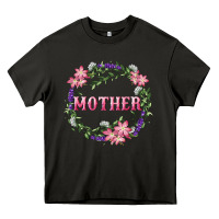 Mother With Floral Wreath Heavy Core Tee | Teevron
