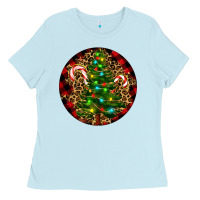 Baby Blue Christmas Tree Ladies Tee - RanaPortraitStore