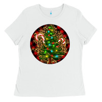 White Christmas Tree Ladies Tee - RanaPortraitStore