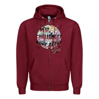 Burgundy happy new year Zipper Hoodie - MaliasSmallBusiness