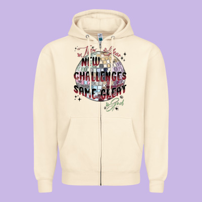 Happy New Year Zipper Hoodie Designed By Maliassmallbusiness