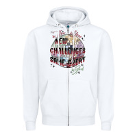 White happy new year Zipper Hoodie - MaliasSmallBusiness