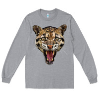 Heather Grey ocelot head Long Sleeve Tee - LillyAllenDesigns