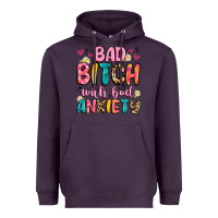 Plum bad bitch with bad anxiety Heavyweight Hoodie - Artiststas