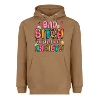 Toasted Coconut bad bitch with bad anxiety Heavyweight Hoodie - Artiststas