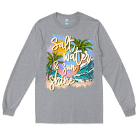 Heather Grey salt water sunshine Long Sleeve Tee - JahusDesignShop