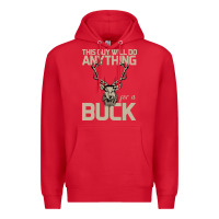 Red Funny Hunters Will Do Anything For a Buck Hunting Premium Hoodie - Bettercallsaul