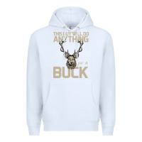 White Funny Hunters Will Do Anything For a Buck Hunting Premium Hoodie - Bettercallsaul