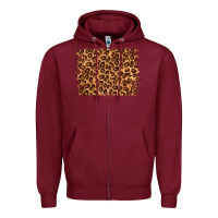 Burgundy leopard background Zipper Hoodie - NancyCooperArtShop