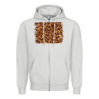 Dove Grey leopard background Zipper Hoodie - NancyCooperArtShop