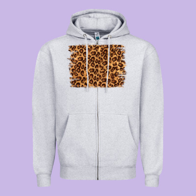 Leopard Background Zipper Hoodie Designed By Nancycooperartshop