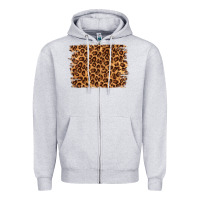 Heather Grey leopard background Zipper Hoodie - NancyCooperArtShop