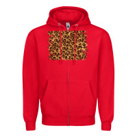 Red leopard background Zipper Hoodie - NancyCooperArtShop