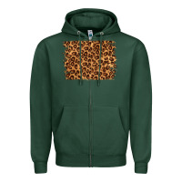 Sports Green leopard background Zipper Hoodie - NancyCooperArtShop