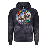 Cloud Black santa claus with deer christmas ornament Vintage Hoodie - BundleAndBundleShop
