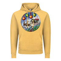 Vintage Mustard santa claus with deer christmas ornament Vintage Hoodie - BundleAndBundleShop