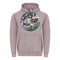 Vintage Zinc santa claus with deer christmas ornament Vintage Hoodie - BundleAndBundleShop